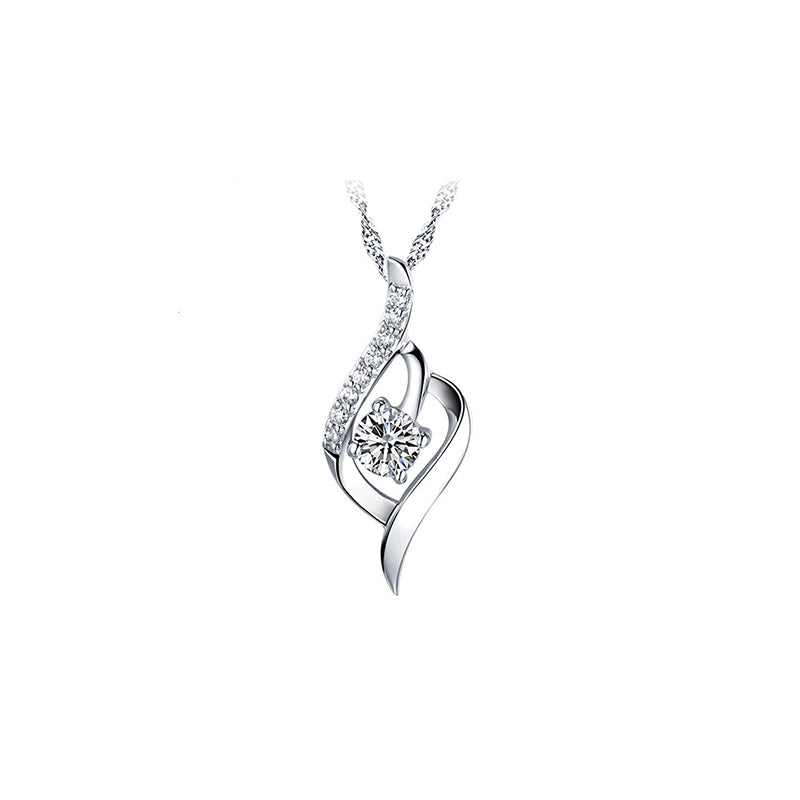 Cubic Zirconia Heart Pendant Necklace