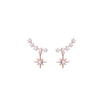 Sterling Silver Star Flash Crystal Earrings