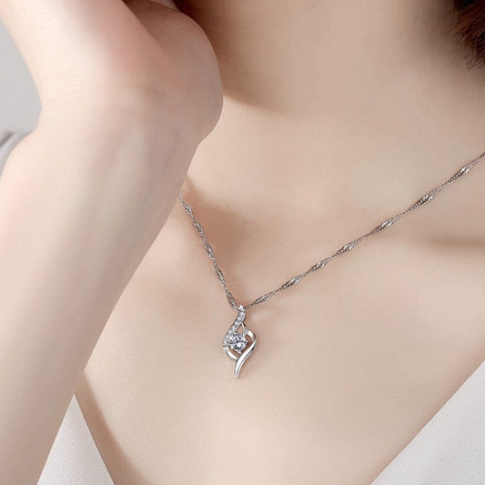 Cubic Zirconia Heart Pendant Necklace